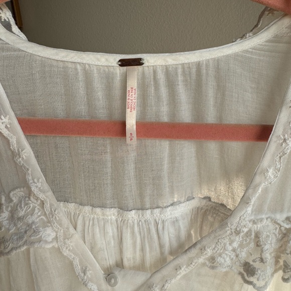 Free People Sheer White Lace Blouse - Picture 6 of 12